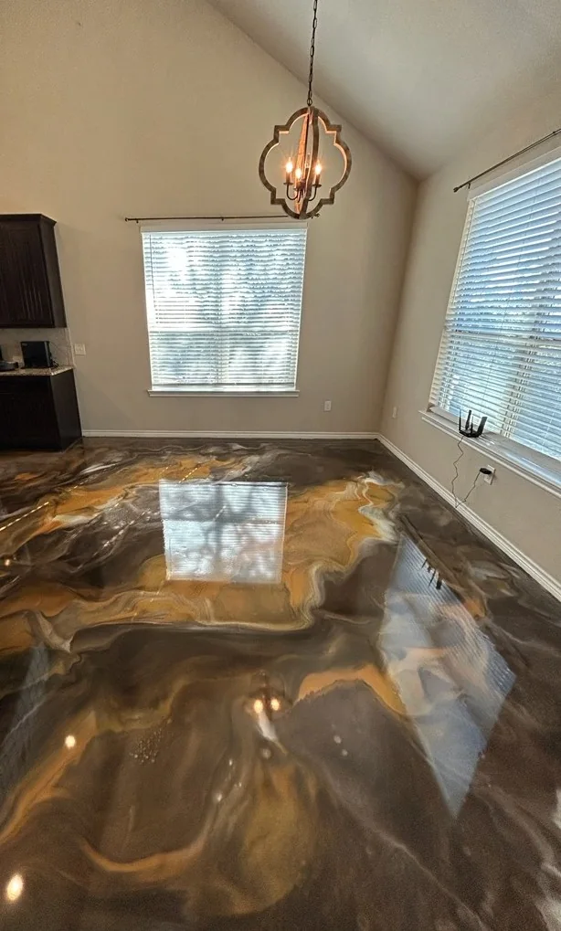 Residential interior — Metallic epoxy floor